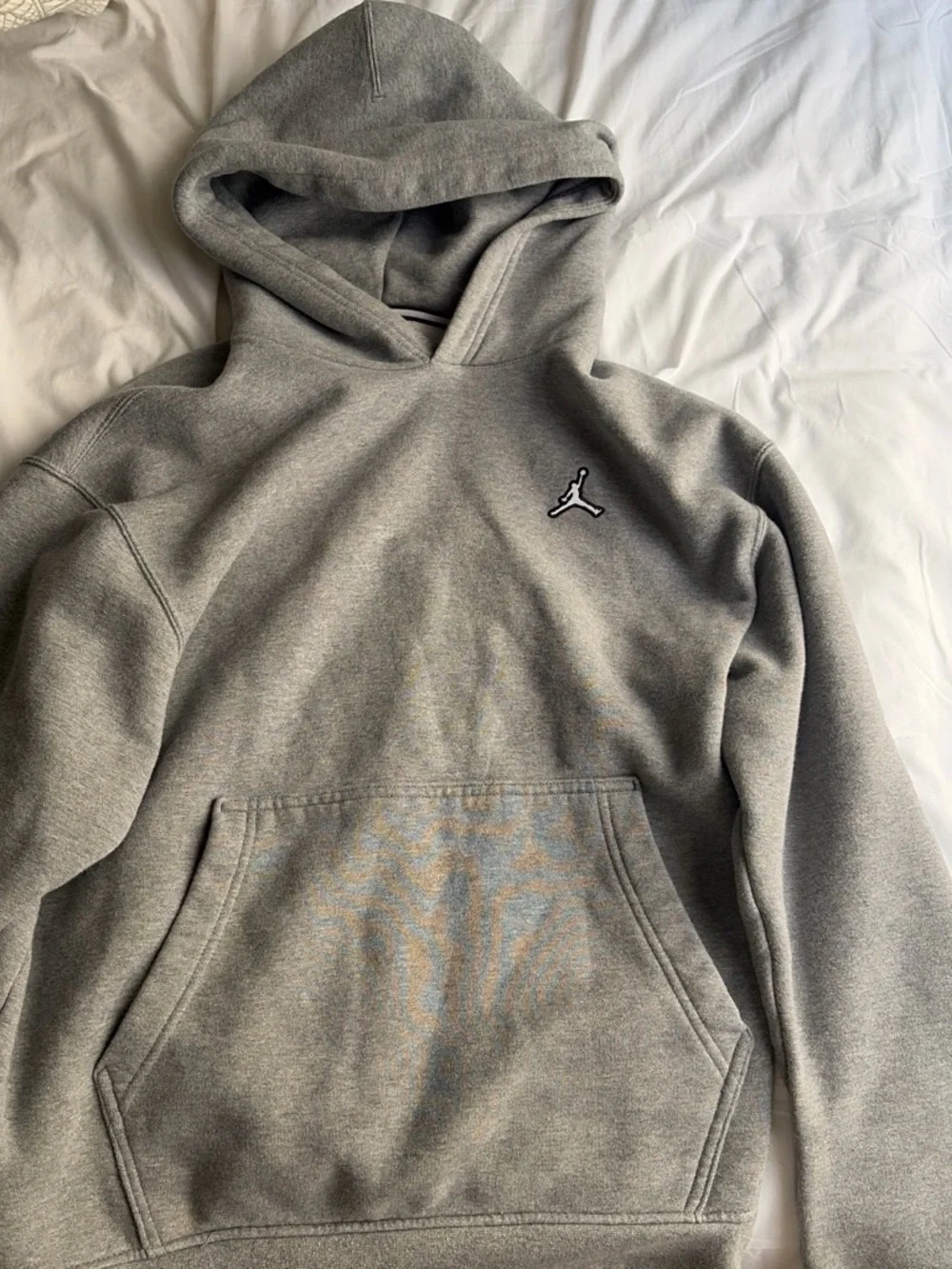 Jordan Men's Grey Pullover Hoodie with Jumpman Patch